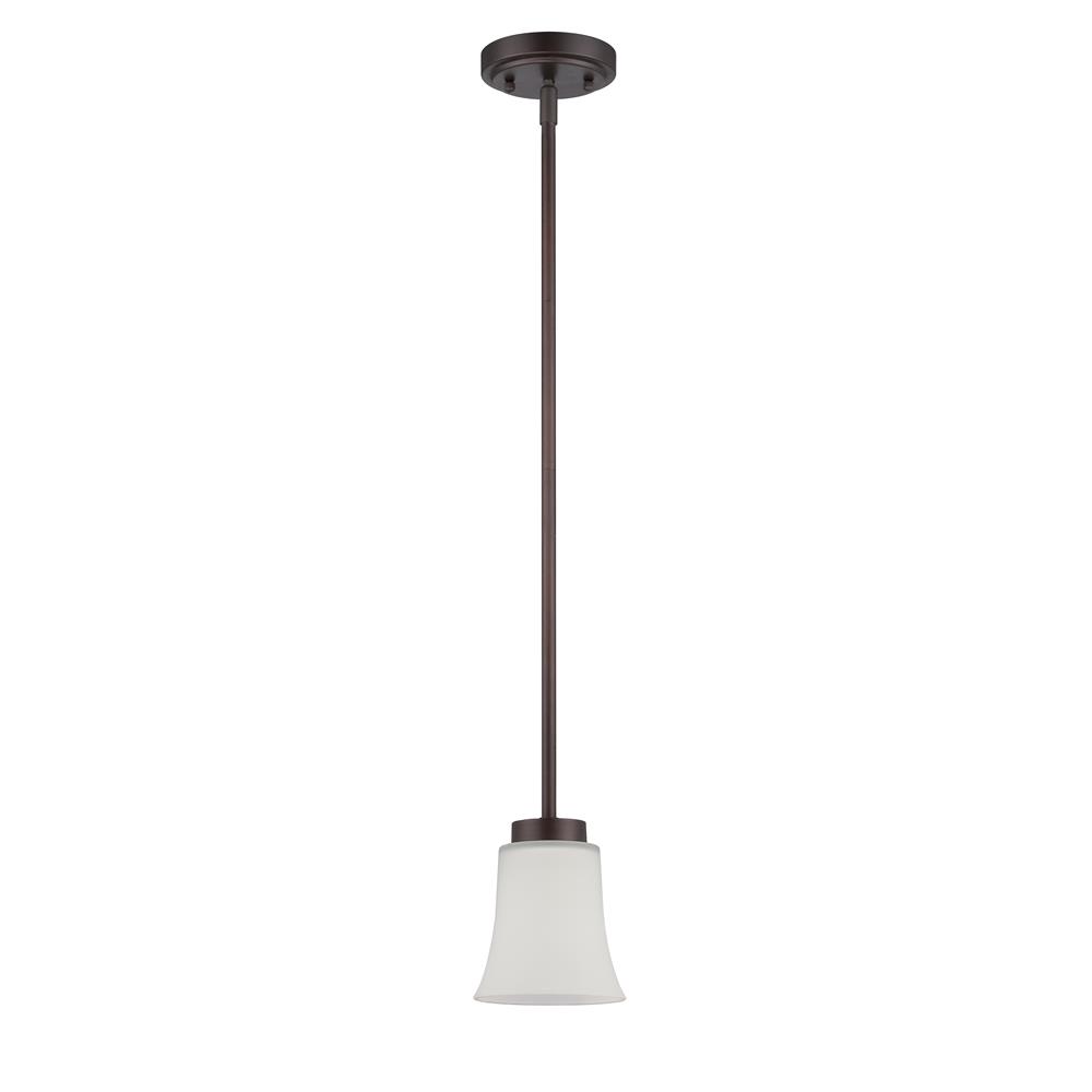 Craftmade 38391-ABZ Northlake 1 Light Mini Pendant in Aged Bronze with White Frosted Glass